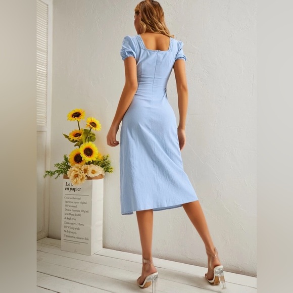 ***SOLD*** 🛌🪡 SBetro Blue Sweetheart Midi Dress 🪡🛌 Size Medium 10 BNWT - Picture 8 of 10